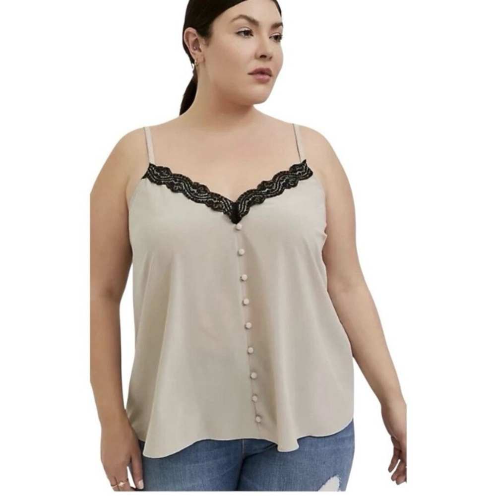 NEW Torrid Chablis Lace Trim Cami In A Beige Color—Size 3X